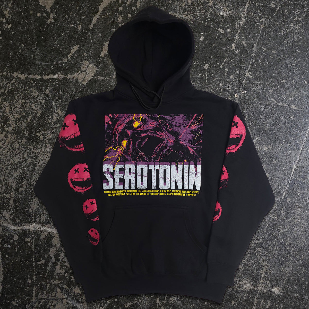 Serotonin Pullover Hoodie Black